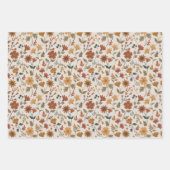 Modern Flowers Leaf Print Gold Rust Celebrate Inpakpapier Vel (Voorkant 3)