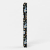 Modern Flowers Leaves Black Oranje Blue Girly Case-Mate iPhone Case (Achterkant/rechts)