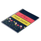 Modern Flowers Navy Blue Prayer Journal Notitieboek (Linkerzijde)