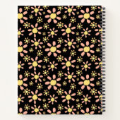 Modern Flowers op Black Name Floral Notitieboek (Achterkant)