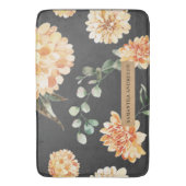 Modern Flowers Yellow & Kraft gepersonaliseerd Badmat (Voorkant Verticaal)