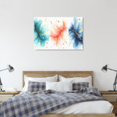 Modern Fluid Ink Swirls in Gold Abstract Canvas Afdruk (Insitu (Slaapkamer))