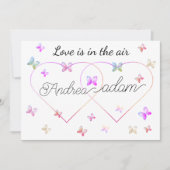 modern flying butterflies heart invitation kaart (Voorkant)
