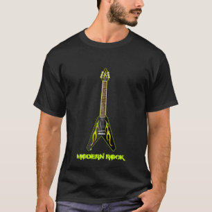 Modern Flying V Guitar T-shirt (donker)
