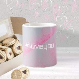 Modern Foam Roller Hashtag #loveyou Roze & Grijs Koffiemok