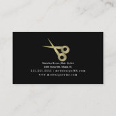 Modern Foil Marble Monochrome Hair Stylist Salon B Visitekaartje (Achterkant)