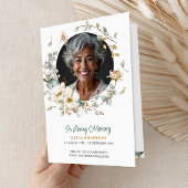 Modern Folded 4-Page 3-Photo Celebration of Life P Programma