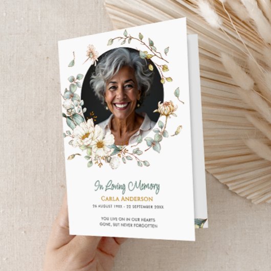 Modern Folded 4-Page 3-Photo Celebration of Life P Programma