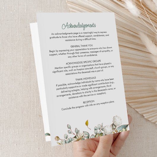 Modern Folded 4-Page 3-Photo Celebration of Life P Programma