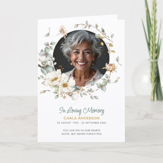 Modern Folded 4-Page 3-Photo Celebration of Life P Programma (Voorkant)