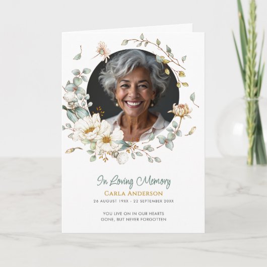 Modern Folded 4-Page 3-Photo Celebration of Life P Programma (Voorkant)