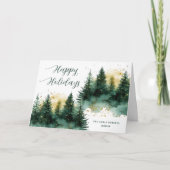 Modern Folded Business Green Gold Christmas Feestdagen Kaart (Voorkant)