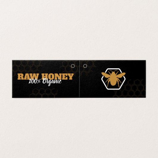 Modern Folded Honey Black Clothing Hang Label Kaar Kaart (Buitenkant ongevouwen)