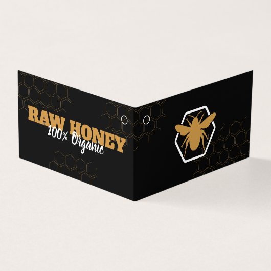 Modern Folded Honey Black Clothing Hang Label Kaar Kaart (Buitenkant)