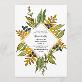 Modern Foliage Bridal Shower Invitation Kaart
