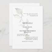 Modern Foliage Bride Parents Wedding Kaart (Voorkant / Achterkant)