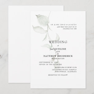 Modern Foliage Bride Parents Wedding Kaart