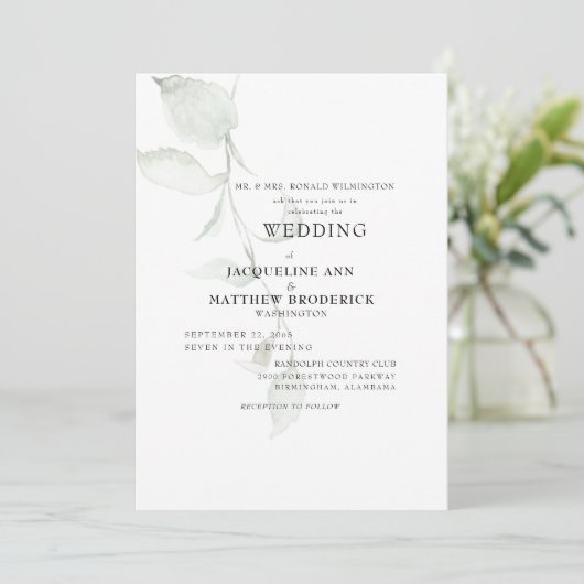 Modern Foliage Bride Parents Wedding Kaart (Staand voorkant)