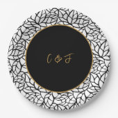 Modern Foliage bruiloft thema Papieren Bordje (Voorkant)