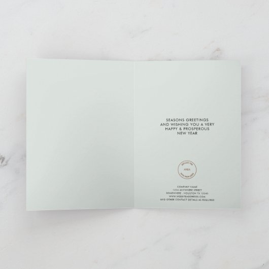 Modern Foliage Company Logo Script Merry Kerstry Kaart (Binnen)