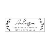 Modern Foliage familienaam retouradres Zelfinktende Stempel (Design)