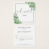 Modern Foliage Greenery Botanical Appointment Card Vierkante Visitekaartjes (Voorkant /achterkant)