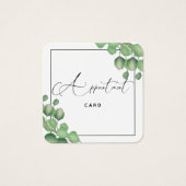 Modern Foliage Greenery Botanical Appointment Card Vierkante Visitekaartjes (Voorkant)