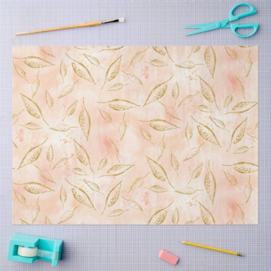 Modern Foliage Greenery Gouden Gouden Waterverf Tissuepapier (Craft)