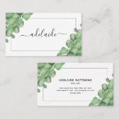 Modern Foliage Greenery Hair Stylist Botanical Visitekaartje (Voorkant / Achterkant)