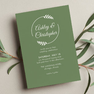 Modern Foliage Lijst Camouflage Green Wedding Kaart