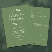 Modern Foliage Lijst Green All-in-One Wedding Kaart