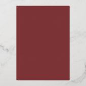 Modern Foliage Lijst Rosewood Red Wedding Folie Uitnodiging (Achterkant)