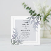 Modern Foliage Paars Lila Weddenschap Kaart (Staand voorkant)