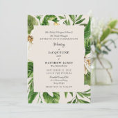 Modern Foliage Parents Cream Wedding Matte Kaart (Staand voorkant)