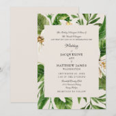 Modern Foliage Parents Cream Wedding Matte Kaart (Voorkant / Achterkant)