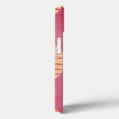 Modern Foliage Pink n Gold Brush Stroke w Name Case-Mate iPhone Case (Achterkant / Rechts)