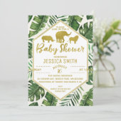 Modern Foliage Safari Baby shower Uitnodiging (Staand voorkant)
