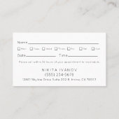 Modern Foliage Salon Scissors Logo Appointment Bus Visitekaartje (Achterkant)