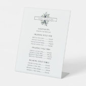Modern Foliage Salon Shears Logo prijslijst Reclamebord Met Voetstuk (Voorkant)