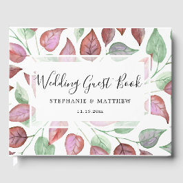 Modern Foliage Waterverf Bourgondië geschilderde b Gastenboek