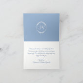 Modern Foliage Waterverf Stoffig Blauw Blad Bruilo Bedankkaart (Binnen)