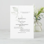 Modern Foliage Wedding Invitation Kaart (Staand voorkant)