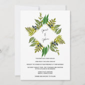 Modern Foliage Wedding Invitation Kaart (Voorkant)