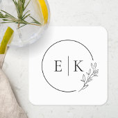 Modern Foliage Wedding Monogram Kartonnen Onderzetters