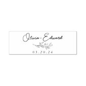 Modern Foliage Wedding Name Zelfinktende Stempel (Design)
