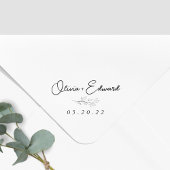 Modern Foliage Wedding Name Zelfinktende Stempel