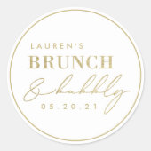 Modern Folie Gold Brunch en Bubble Vrijgezellenfee Ronde Sticker (Voorkant)