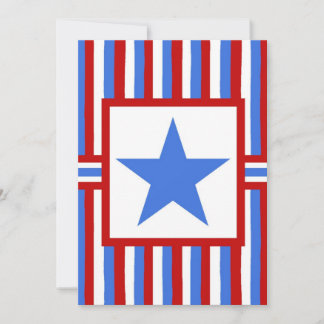 Modern Folk Art American Patriotic Invitation Kaart