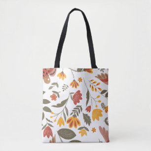 Modern Folk Art Boerderij Autumn Herfst Florals Tote Bag