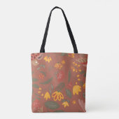 Modern Folk Art Boerderij Autumn Herfst Florals Tote Bag (Achterkant)